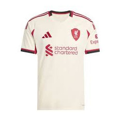 Maillot Extérieur Liverpool FC 2025/26 – Blanc cassé & Rouge