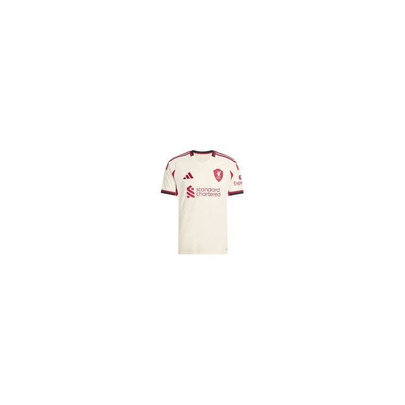 Maillot Extérieur Liverpool FC 2025/26 – Blanc cassé & Rouge