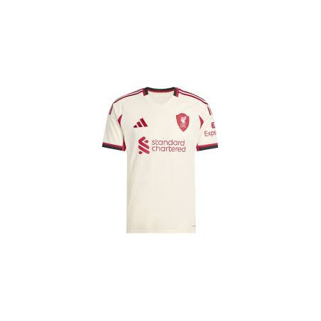 Maillot Extérieur Liverpool FC 2025/26 – Blanc cassé & Rouge